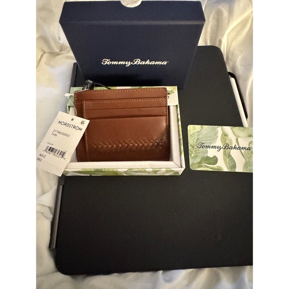 Tommy Bahama Other - Tommy‎ Bahama Mens Leather Card Case Wallet Slim Tan Nordstrom New with Box